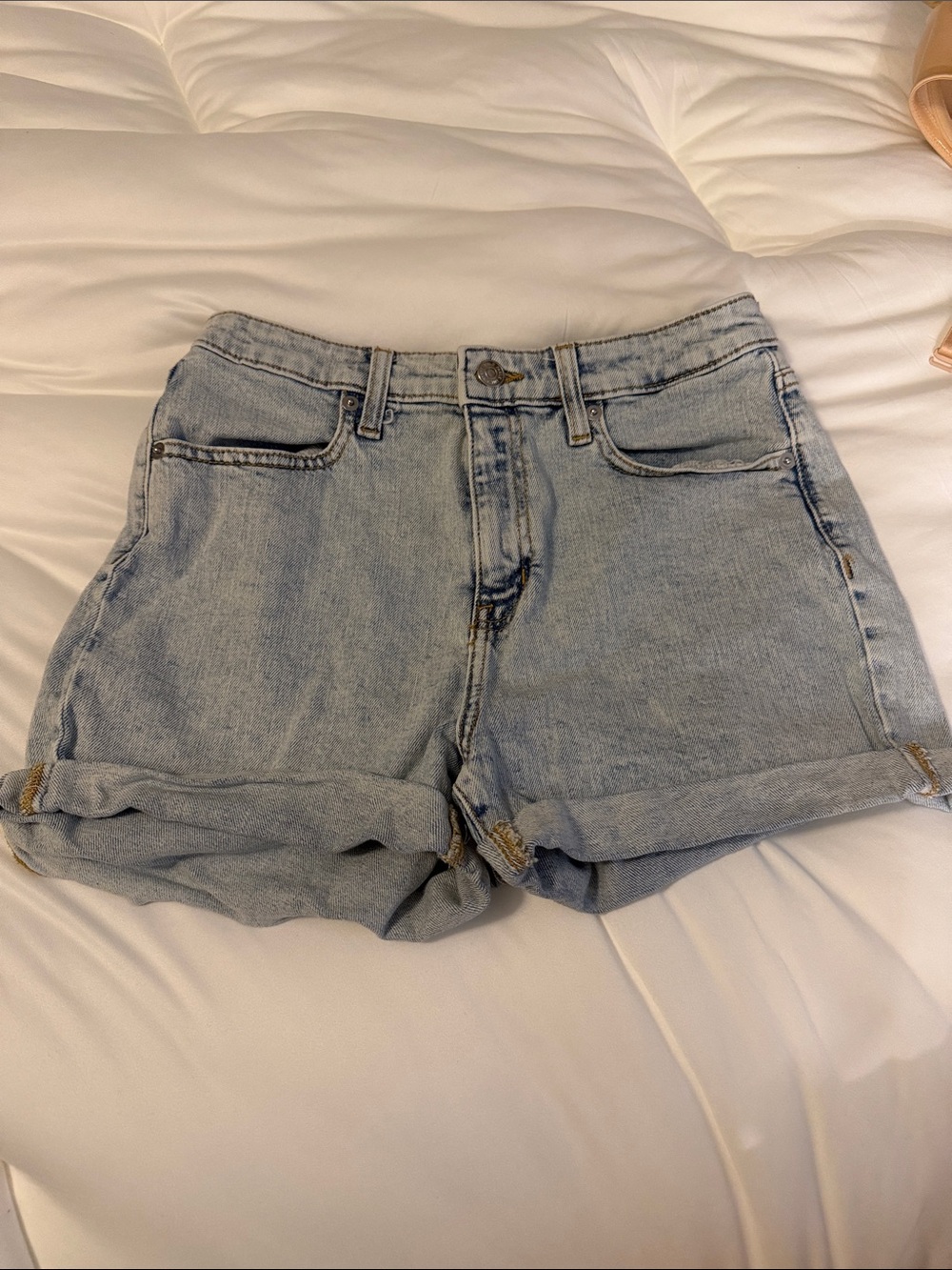 wild fable Light Blue Roll-Cuff Denim Shorts